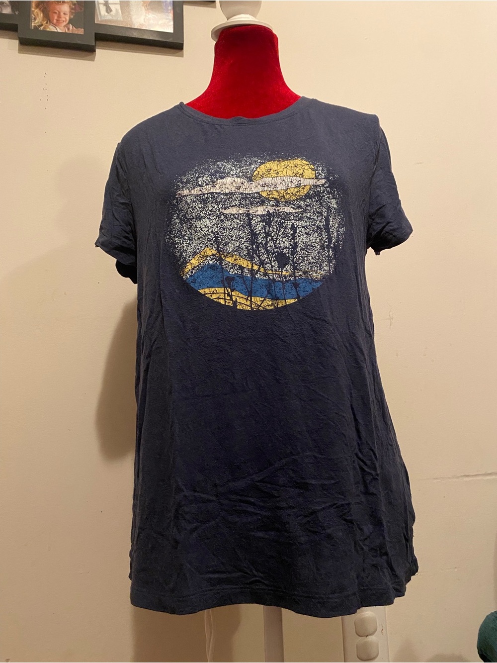 C&C California Navy Short Sleeve Tee with Mountain & Moon Graphic